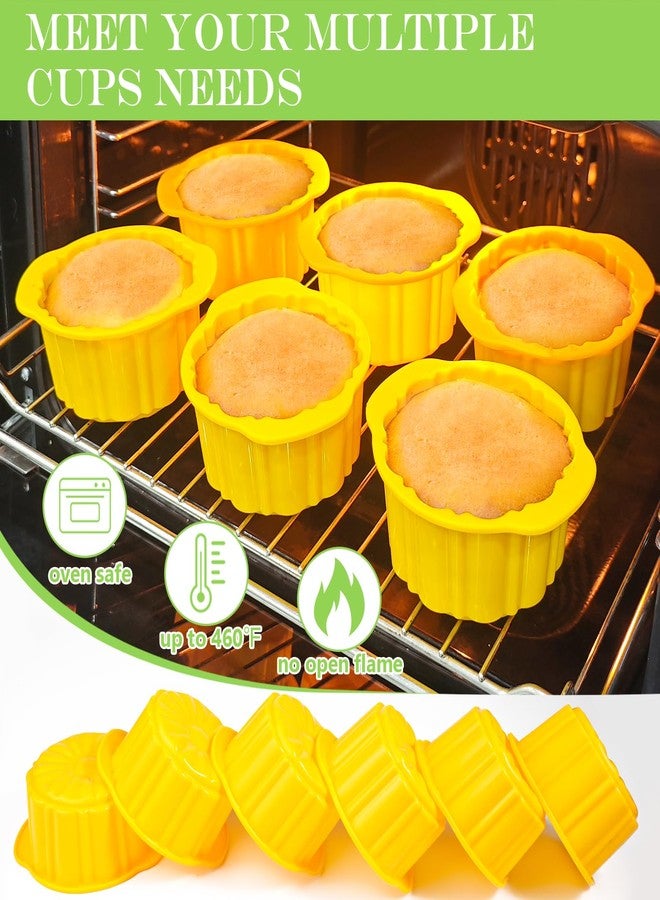 KOLUTI Pineapple Upside Down Cake Pan Set of 6, Nonstick Silicone Round Cake Mold Cups, Small and Stackable Homemade Decorative Baking Cup Oven Safe (3.8"X3.8"X2.3"), Dishwasher Friendly - Image 4